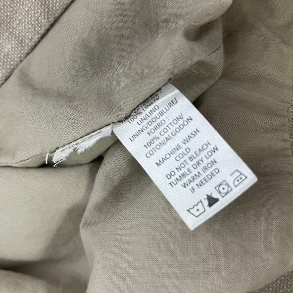 Ann Taylor Loft Skirt Womens 6 Pure Linen Neon‎ Trim Tan - Picture 8 of 8